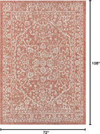 JONATHAN Y Boho Medallion Indoor Outdoor Area Rug 6X9 Red/Taupe, Malta Textured - Image 2