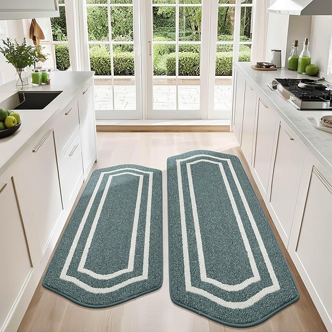 COSY HOMEER Kitchen Rugs and Mats Sets of 2PCS Non Slip Kitchen Mats by COSYHOMEER