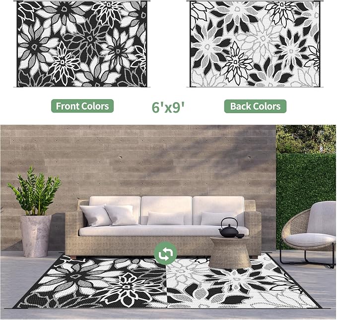 GENIMO Outdoor Rug Waterproof for Patio Decor, Large Area Rugs Mats for RV - Image 5