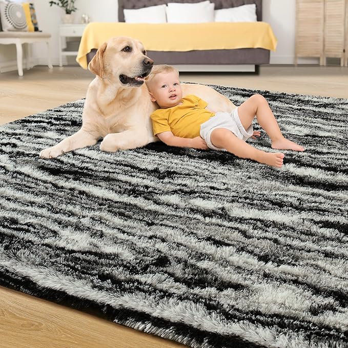 Tepook Fluffy Large Rugs for Living Room, 8x10 Area Rugs for Bedroom, Modern - Image 4