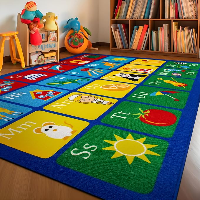 Rugshop Kids Alphabet Educational Learning High Traffic Living Room, Home - Image 6