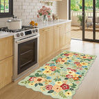 DUKINO 2x4 Washable Runner Rugs, Non Slip Floral Print Entryway Rug - Image 3