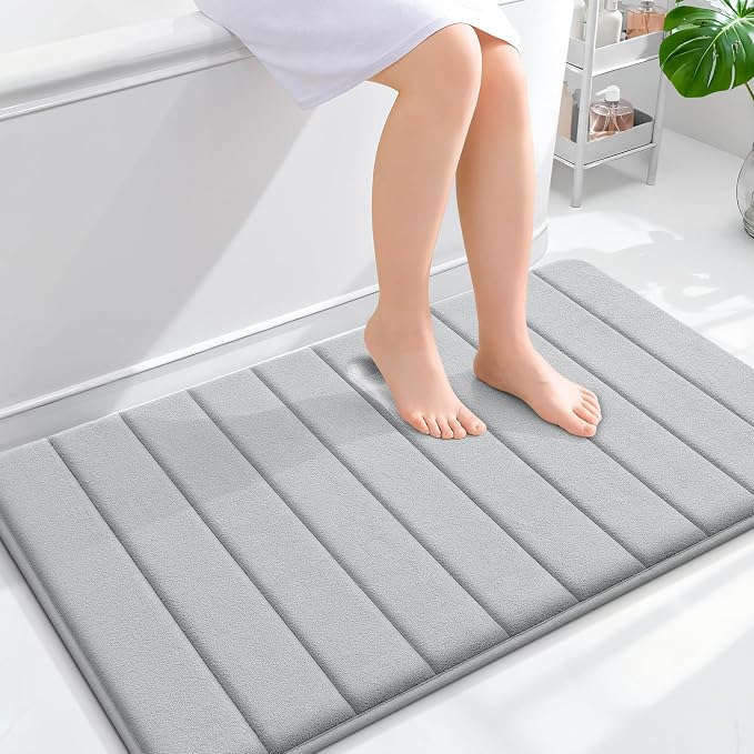 OLANLY Memory Foam Bath Mat 40x24, Super Soft Absorbent Bathroom Rugs, Quick Dry by OLANLY