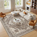 10x14 Washable Area Rugs for Living Room, Large Rug Non Slip Backing Vintage - Image 4