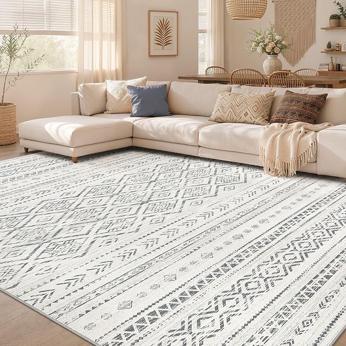 Nakagishi Area Rug Living Room Rugs: 10x12 Large Soft Machine Washable Boho by NakagishiAreaRug