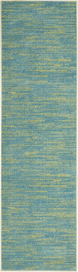 Nourison Home Nourison Essentials Blue Green 2'2" x 10' Area Rug - Image 4