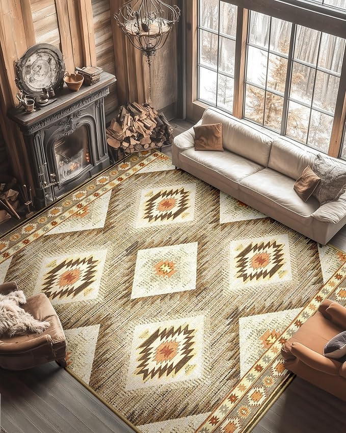 BESTSWEETIE Area Rug 10x14 Rug Machine Washable Non-Slip Low Pile Print Pattern - Image 4