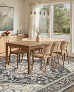 6x9 Vintage Area Rug: Washable Neutral Soft Non Slip Thin Large Floor Carpet - Image 7