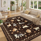 DUKINO 6x9 Rug for Living Room, Lightweight Animal Dog Print Washable Area Rug - Image 9