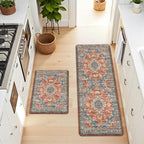 Boho Kitchen Mats for Floor 2 Piece Set Anti Fatigue Cushioned PVC Kitchen Rugs - Image 8