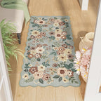 DUKINO 2x4 Washable Runner Rugs, Non Slip Floral Print Entryway Rug by DUKINO
