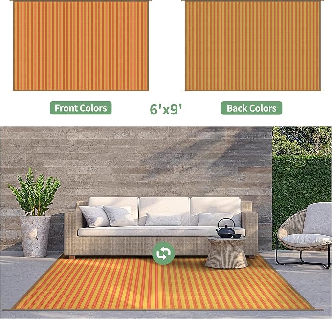 GENIMO Outdoor Rug for Patio Clearance, Lightweight Waterproof RV Camping Mat - Image 5