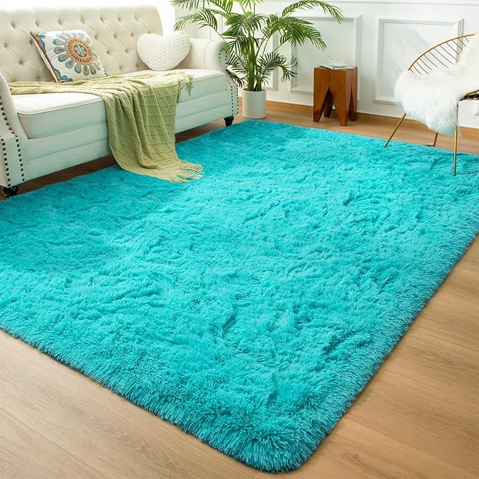 Andecor Soft Fluffy Bedroom Rugs, 5 x 8 Feet Indoor Shaggy Plush Area Rug by Andecor