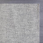 CAMILSON Indoor and Outdoor Runner Rug Gray Solid Boho Woven Design - Image 7