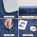 Litanika 8x10 Shag Area Rug for Living Room Bedroom, Dark Blue High Pile Ultra - Image 5