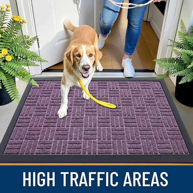 OLANLY Front Door Mat Outside Entrance 35x23, Heavy Duty Sturdy Natural Rubber - Image 5