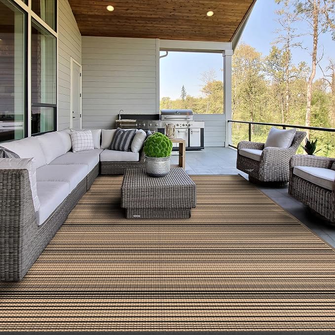 GENIMO Outdoor Rug for Patio Clearance, Lightweight Waterproof RV Camping Mat - Image 2