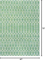 JONATHAN Y Moroccan Geometric Indoor Outdoor Area Rug 4X6 Green/Cream, Ourika - Image 2