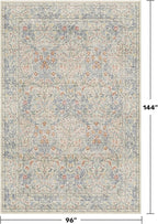 Washable Light Blue Non Slip Bedroom Rug, 8x12 Large Area Rug - Image 2