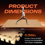 SUPERJARE 0.56'' Thick 24 Pcs 96 Sq Ft Rubber Top Exercise Equipment Mats - Image 7