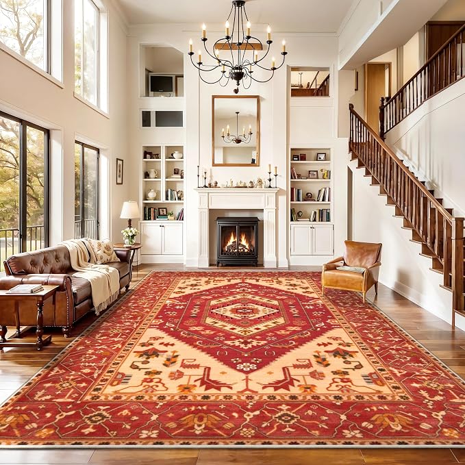 SERISSA 9x12 Area Rugs for Living Room, Large Washable Non-Slip Boho Rug - Image 3