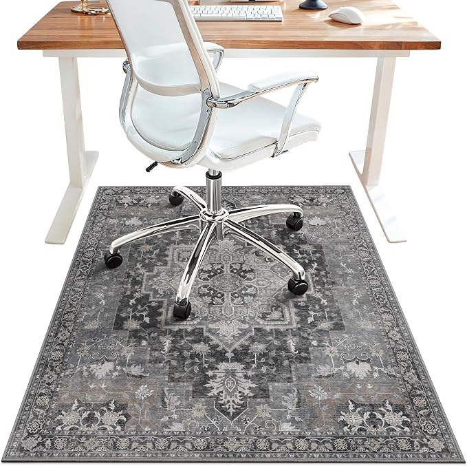 48"x60" Office Chair Mat for Hardwood Tile Floor, Under Desk Carpet Protector by BESBLEE