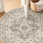 5ft Round Vintage Living Room Area Rug - Image 4