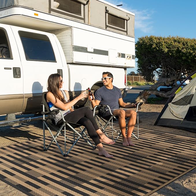 GENIMO Outdoor Rug for Patio Clearance, Lightweight Waterproof Geometric RV - Image 4
