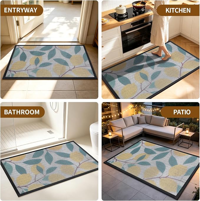 Front Door Mat, Heavy Duty Non-Slip Rubber Dirt Trapper, Quick-Dry Low-Profile - Image 7
