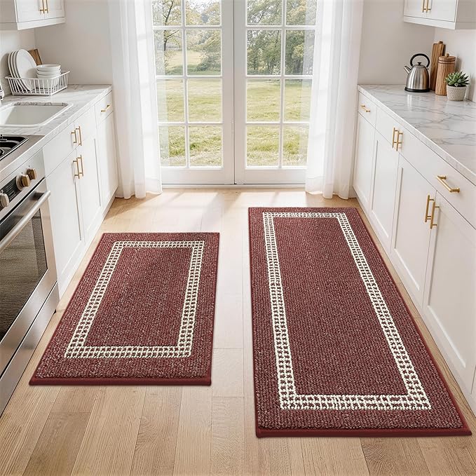 COSY HOMEER Kitchen Rugs Non-Slip 20x30/20x48 Inch Thick Polypropylene Standing by COSYHOMEER