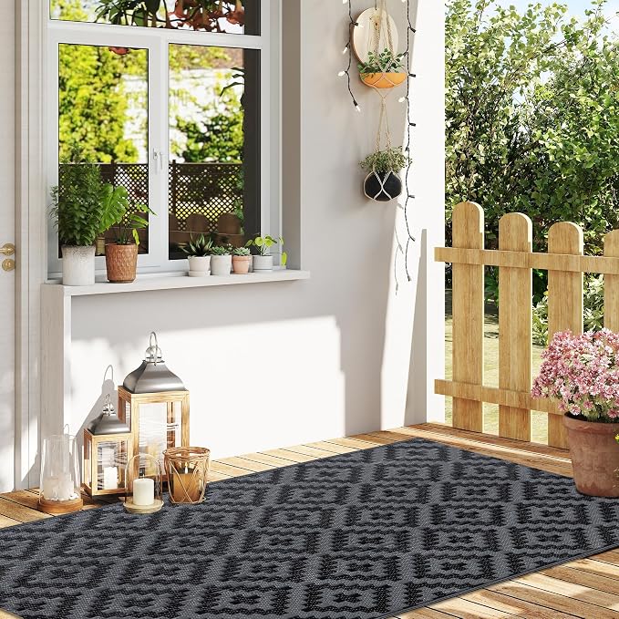 SAND MINE Waterproof Outdoor Rug, Plastic Reversible Rug, Modern Area Rug - Image 5