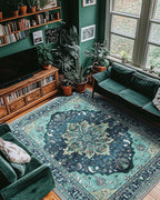 RELEANY Area Rugs Large 9'x12' Washable Non-Slip, Floral Vintage Distress - Image 8