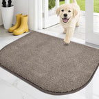 PURRUGS Dirt Trapping Door Mat Half Round 24" x 35.5", Non-Slip Machine by PURRUGS