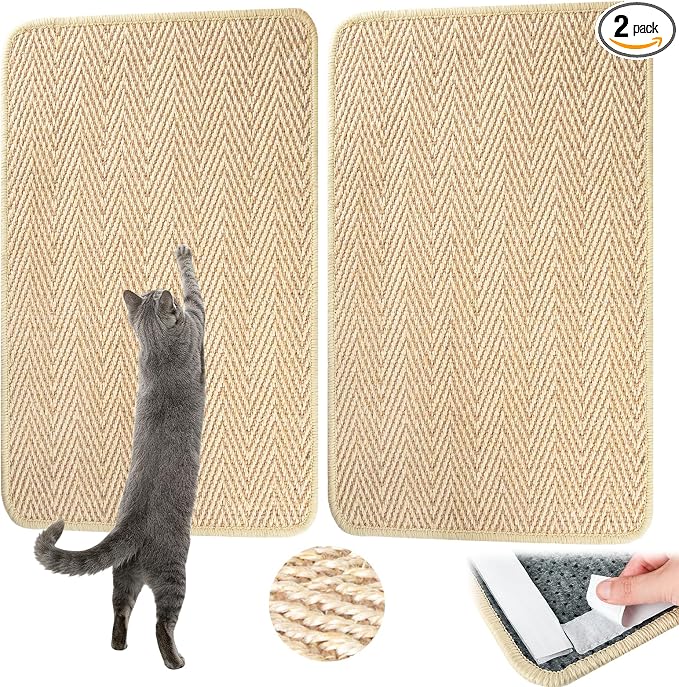 Graciadeco Cat Scratcher Mat 23.6" x 15.7" Sisal Rope 2 Packs Cat Scratch by GraciadecoStorage