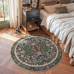 jinchan Zenith Round Rug 4ft Area Rugs Soft 4'Round Floral Aesthetic Rug - Image 2