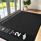 2 Pack Charcoal Commercial Door Mat 3'x5' Heavy Duty Industrial Floor Mat by Unknown