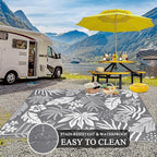 Pauwer Waterproof Outdoor Rug 8x10, Reversible Plastic Straw Patio Camping Rug - Image 5