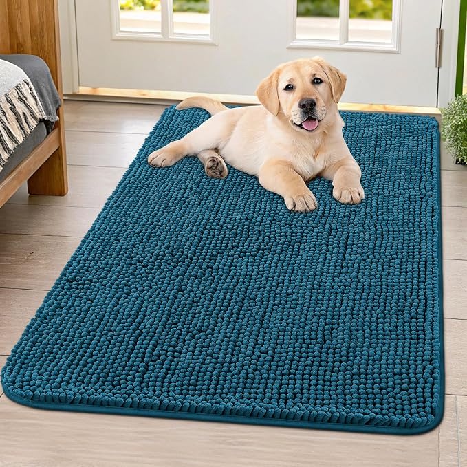Smiry Dog Door Mat for Muddy Paws 40x32, Absorbent Dirt Trapper, Non-Slip by Smiry