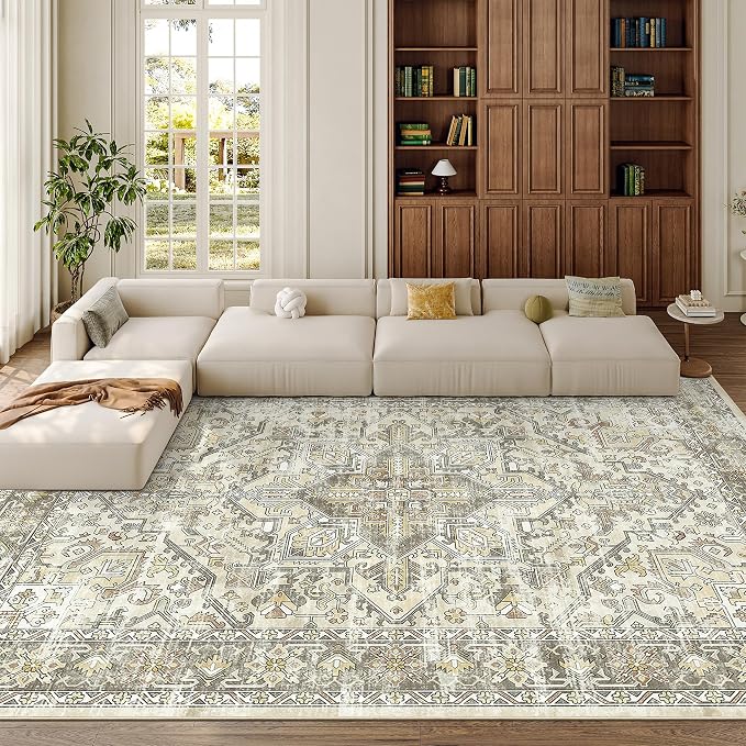 zesthome 8x10 Area Rugs for Living Room, Non-Slip Backing Washable Rugs by Zesthome