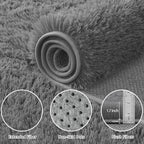 5x8 Area Rug for Living Room:Ultra Soft Fluffy Shag Dark Grey Rugs, Large Fuzzy - Image 5