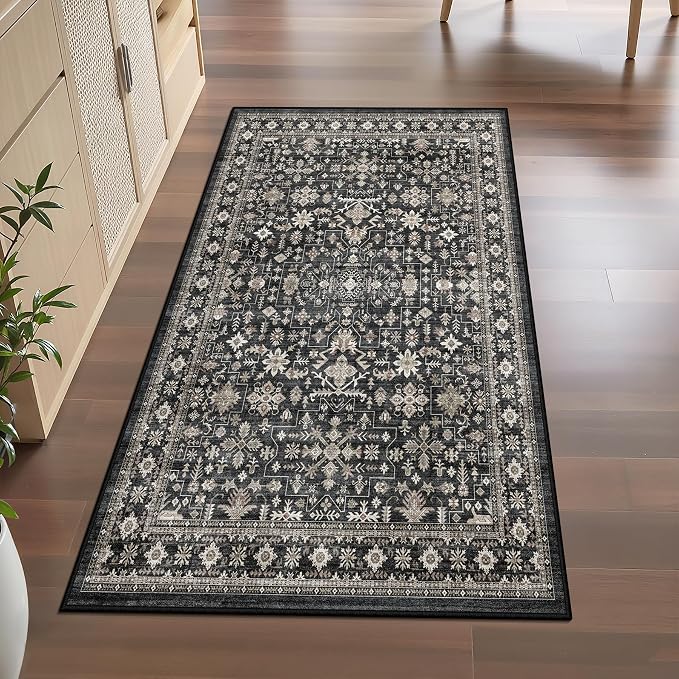 Dark Grey Washable 8ft Long Runners - Image 7
