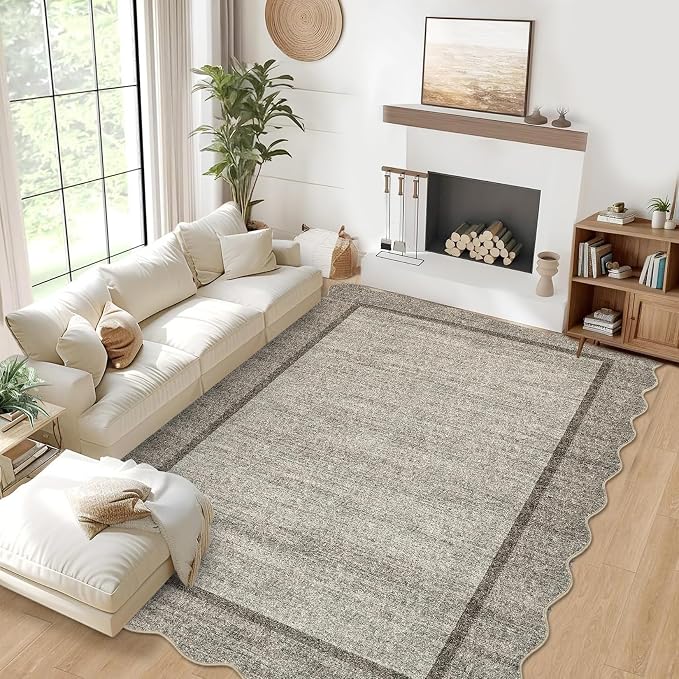 GarveeHome Scalloped Washable Rug 8x10 Rugs by GarveeHome