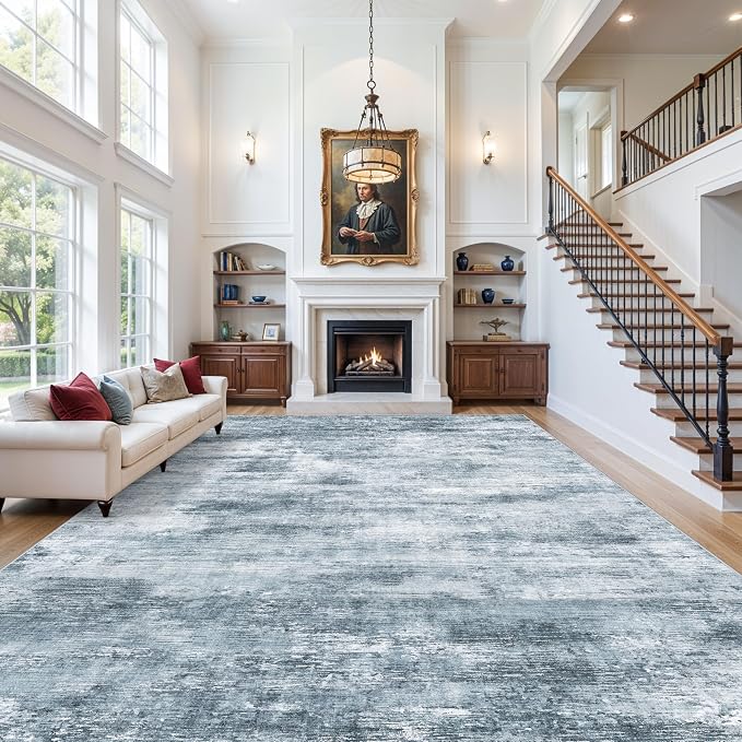 Extra Large Living Room Rug 12x18ft Washable Modern Abstract Neutral Oversize by ZHXXUJ