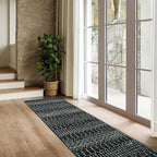 Lahome Moroccan Black Long Runner Washable Hallway Rug, Ultra-Thin Non Slip - Image 9