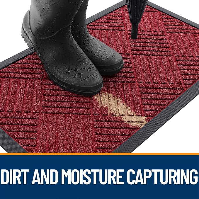 OLANLY Front Door Mat Outside Entrance 29.5x17, Heavy Duty Sturdy Natural - Image 3