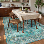 Washable Area Rug 8' x 10' Vintage Traditional Persian Mat - Image 3
