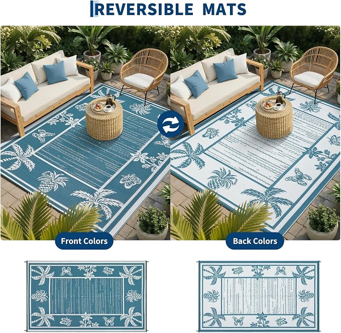 Garvee Outdoor Rug 9x12 Waterproof - Image 4