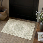 Neutral Kitchen Rug Set of 3 Washable Taupe Vintage Kitchen Mats - Image 2