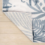 JONATHAN Y Tropics Palm Leaves Indoor Outdoor Runner Rug 2X8 Cream/Dark Blue - Image 5