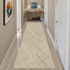 Beige Runner Rug Ultra Non-Slip 2x8 Washable Entryway Rug Modern Tear and Stain - Image 8